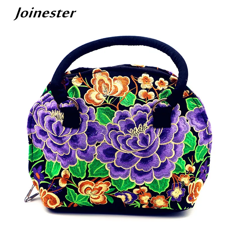 

Floral Embroidered Women Small Handbag Vintage Purses and Clutches for Ladies Canvas Casual Zipper Tote Bags Woman Cellphone Bag