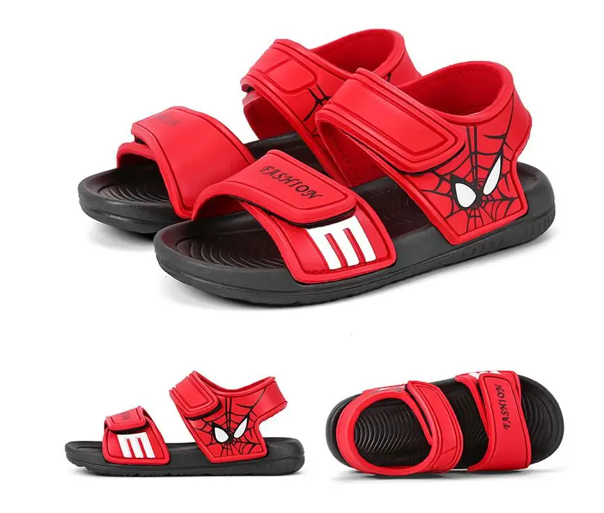 Sandalias antideslizantes para niños y niñas, zapatos de playa de SpiderMan para bebés, sandalias transpirables impermeables para estudiantes