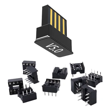 

1 Set Bluetooth 5.0 Adapter Desktop Computer & 10 Pcs Dip Ic Pcb Board Sockets Welding Adapter