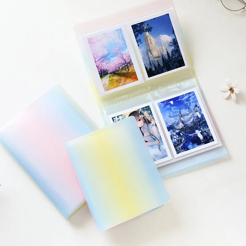 

1 Piece Mini Holder Binders 64 Capacity Albums With Rainbow Bling Clear Cover For 65*89mm Board Games Card Sleeve