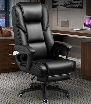 

Computer chair home office chair back leather boss chair comfortable to sit down massage lunch chair