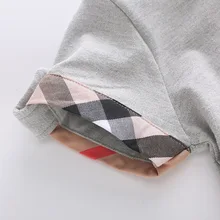 Европа и Америка лето стиль Мальчики Хлопок Футболка отложной воротник короткий рукав сплошной цвет Топы Детская одежда