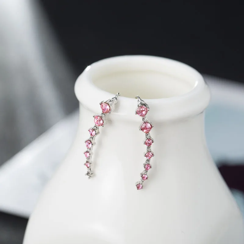 Sliver Pink 4 стиля, элегантные серьги-клипсы с ушками в форме звезды для женщин, модные ювелирные изделия из металлического сплава, кубического циркония, пирсинг, вечерние, юбилейные - Окраска металла: Sliver Pink