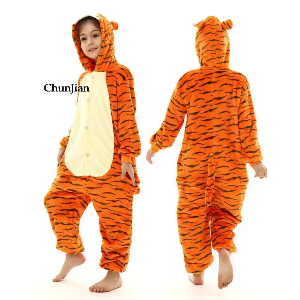 Girls Unicorn Pajamas Animal Onesie One Piece Hooded Jumpsuits Kids Overalls Boys Sets Fox Kigurumi Sleepwear Pizama