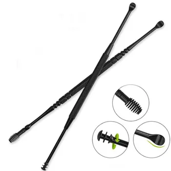 

1Set Stainless Steel Digging Ear Spoon Set Spiral Rotating Dig Spoon Double Ears Artifact Cleaning Earpick Earwax Remover Kit