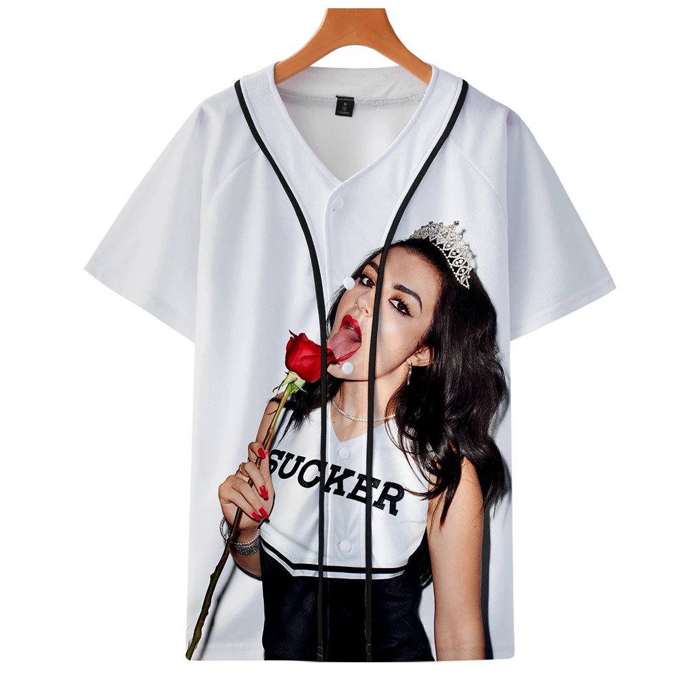 Charli XCX 2019 Повседневная рубашка с короткими рукавами и принтом Мужская Уличная летняя Гавайская пляжная Женская модная Свободная рубашка с