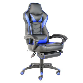 

Gaming Chair Type C-Foldable Nylon Foot Racing Chair With Footrest-Black and Blue 360 Degree Rotation