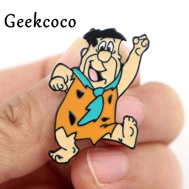 Flintstones мультфильм забавные булавки медаль броши для женщин мужчин рубашка шляпа ткань украшение для рюкзака значок ювелирные изделия J0648
