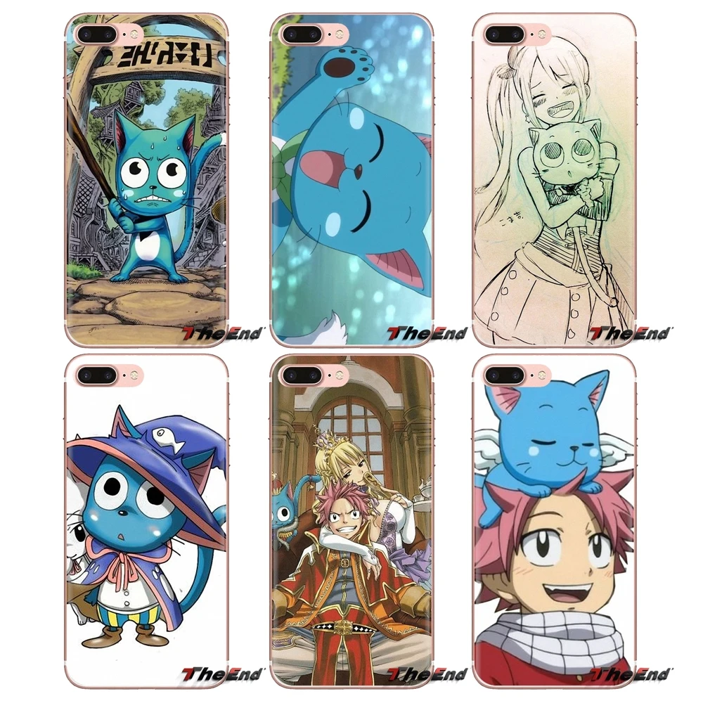 Для iPod Touch Apple iPhone 4 4s 5 5S SE 5C 6 6S 7 8 X XR XS Plus MAX Happy Natsu Летающий Кот Феи хвост
