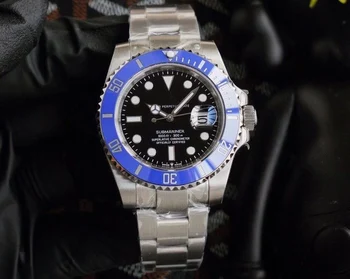 

Top Brand RLX Mens Watch Automatic Watches GMT Stainless Steel blue Ceramic Sapphire Glass 40mm Men Watches Wrist Watches