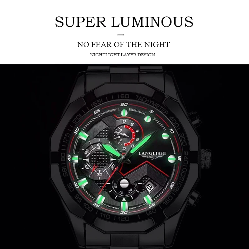 LANGLISHI 2021 Mens Watches Big Dial Sport Wristwatch Top Brand Luxury Quartz Clock Watch Man Waterproof Sport Relogio Masculino