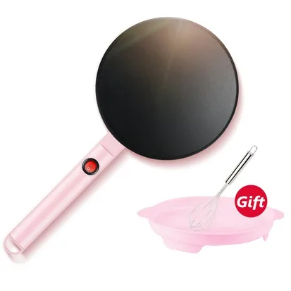 Pink 220 В 700 Вт производитель электрического крепежа для пиццы машина для блинов антипригарная сковорода машина для выпечки торта кухонный набор для приготовления торта - Цвет: Pink