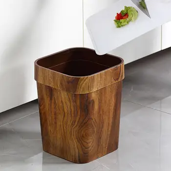 

Wood Trash Can Rubbish Bin Kitchen Dustbin Garbage Rubbish Bin Household Cleaning Tools Accessories Waste Bin