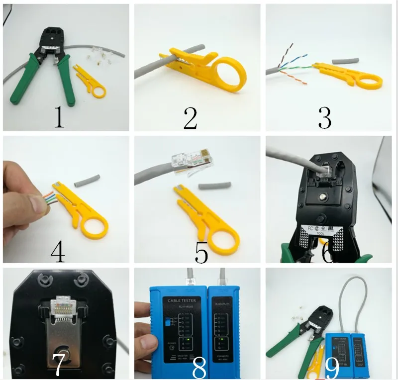 Профессиональный RJ45 RJ11 RJ12 CAT5 CAT5e CAT6 портативный набор инструментов для ремонта