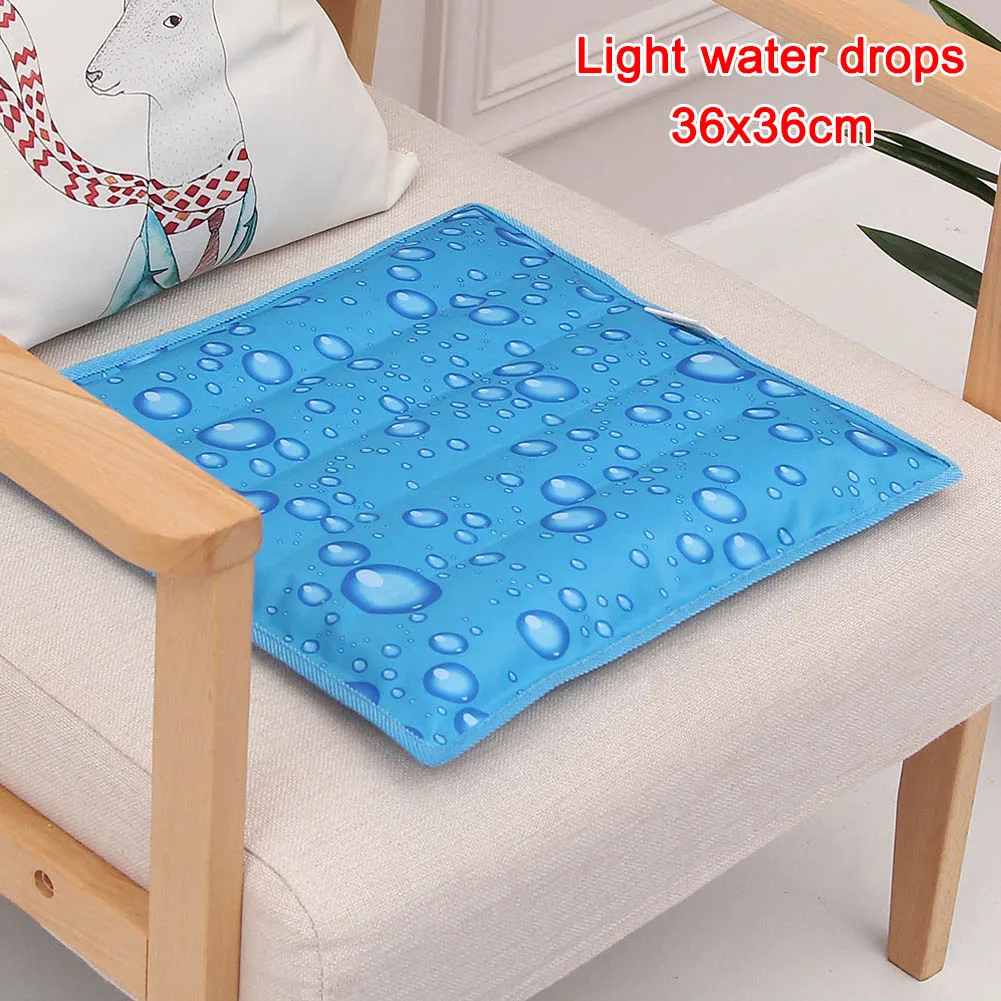 Summer Cooling Cushion Water Ice Pad Pet Cooler Water Injection Car Seat Cushion MDJ998 - Цвет: 36cmx36cm Light wate