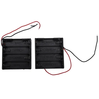 

2Pcs Black Plastic Battery Holder Case w Wire for 8 x AA 12V Batteries