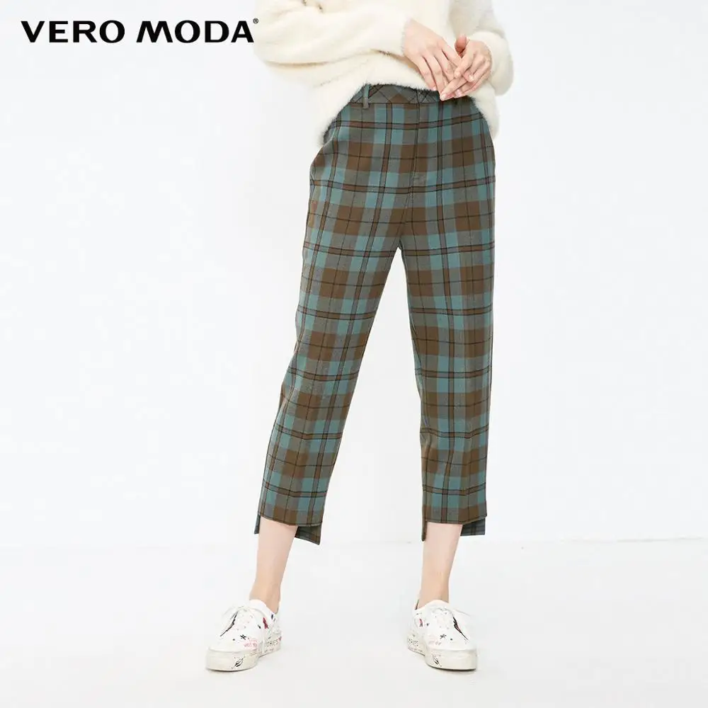 Vero Moda Новое поступление брюки женские Женские клетчатые широкие повседневные Капри | 31846J523