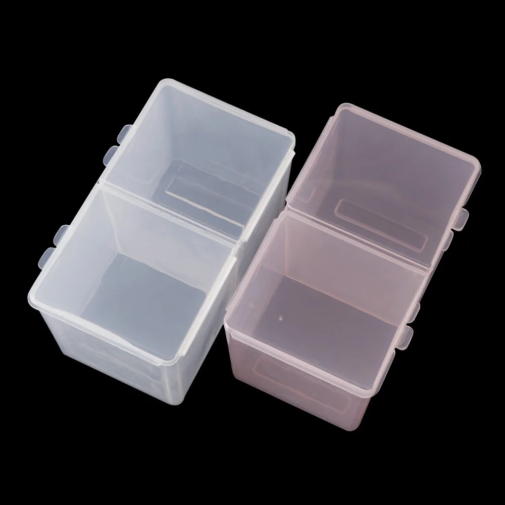 

1Pc Nail Art Gel Polish Remover Cleaning Cotton Pad Swab Pink Clear Color Storage Box Compartments Holder Nail Art Organizer