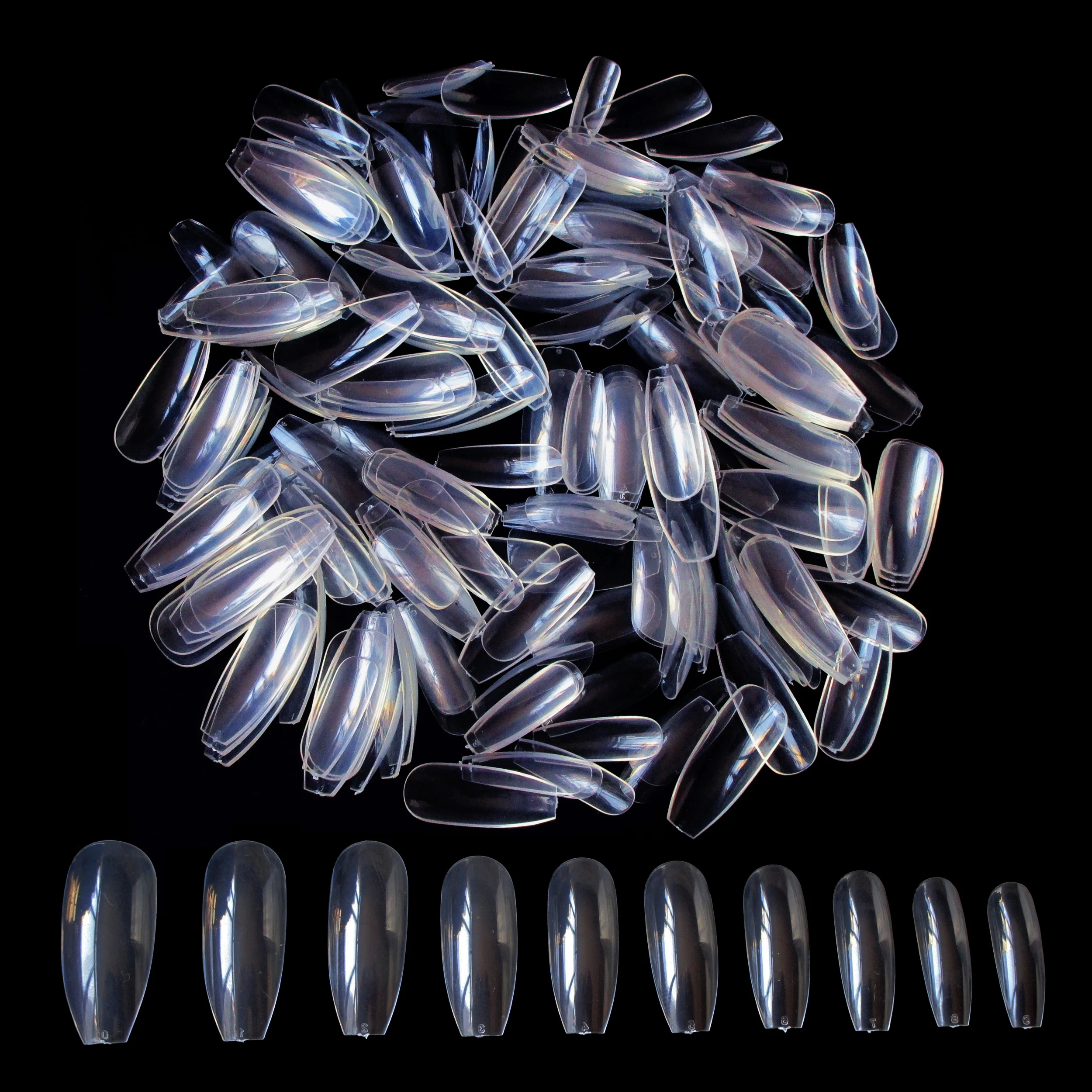 Накладные ногти балерины 500 шт. накладные с прозрачным гробом французский