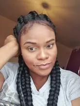 Peluca con malla frontal trenzada para mujer, 5 trenzas negras ombré TOOCCI, caja de pelo de bebé de 24 pulgadas, trenzas de cornura trenzadas, negro africano