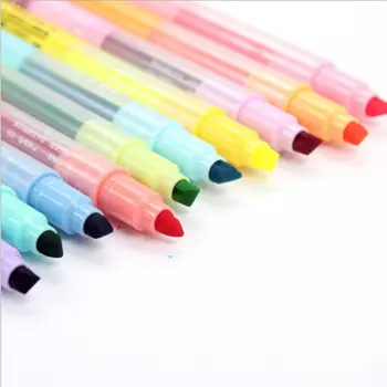 

10Pcs Double-end Erasable Highlighter Pen Markers Pastel Liquid Chalk Marker Fluorescent Milkliner Highlighters Color G6DD