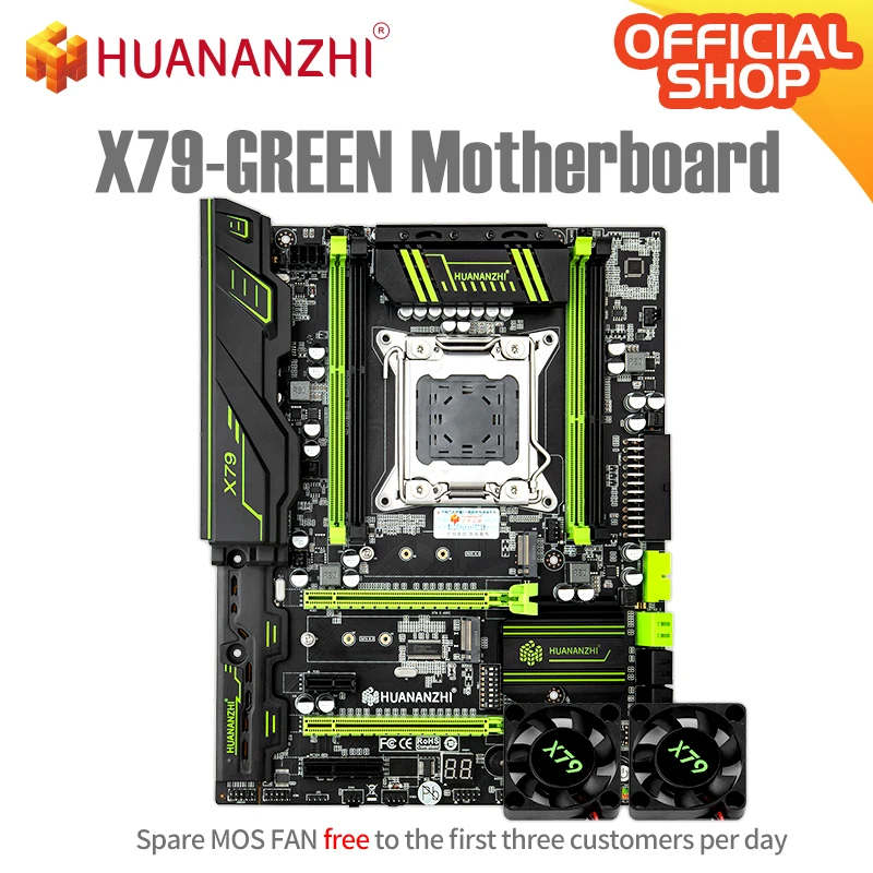 Зеленая материнская плата HUANANZHI X79 LGA2011 ATX USB3.0 SATA3 PCI E NVME M.2 SSD поддерживает память REG ECC и процессор Xeon E5 V1/V2|Материнские платы|   | АлиЭкспресс