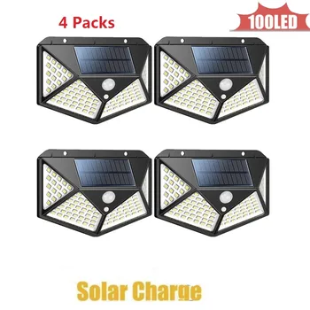 

Led Solar Light power garden Lamp solar lighting 100 led warm white pole PIR Motion Sensor Waterproof for Outdoor,street,wall,ya