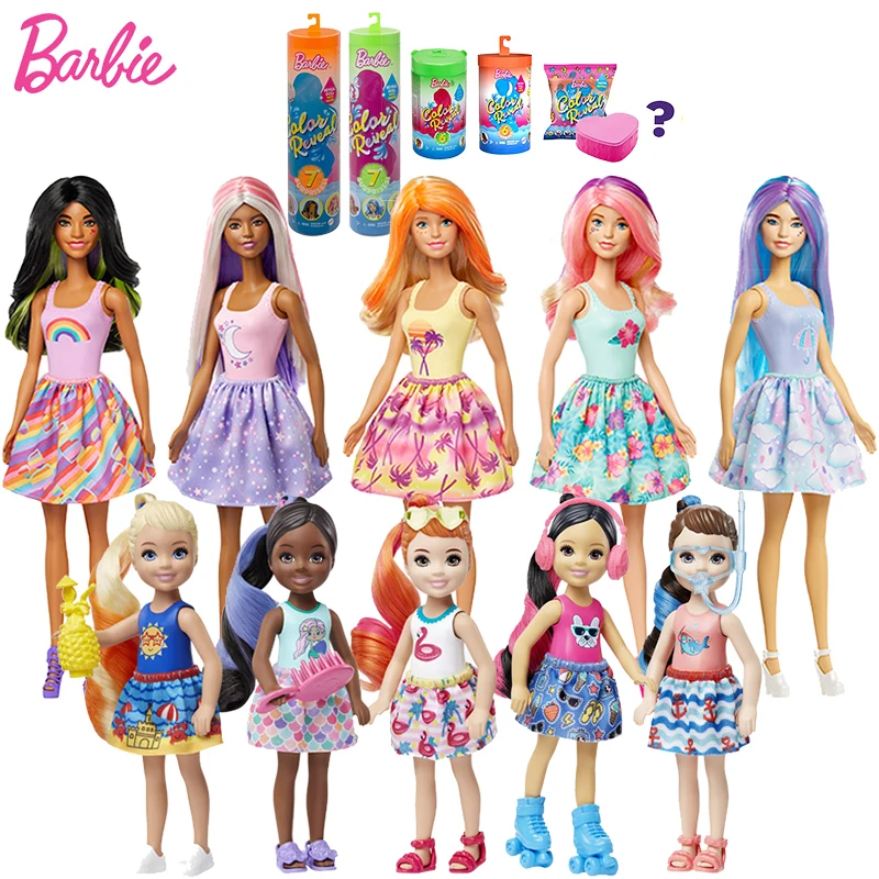 

Original Barbie Color Reveal Barbie Dolls with Accessories Clothes Toys for Girls Bjd Doll DIY Water Surprise Juguetes