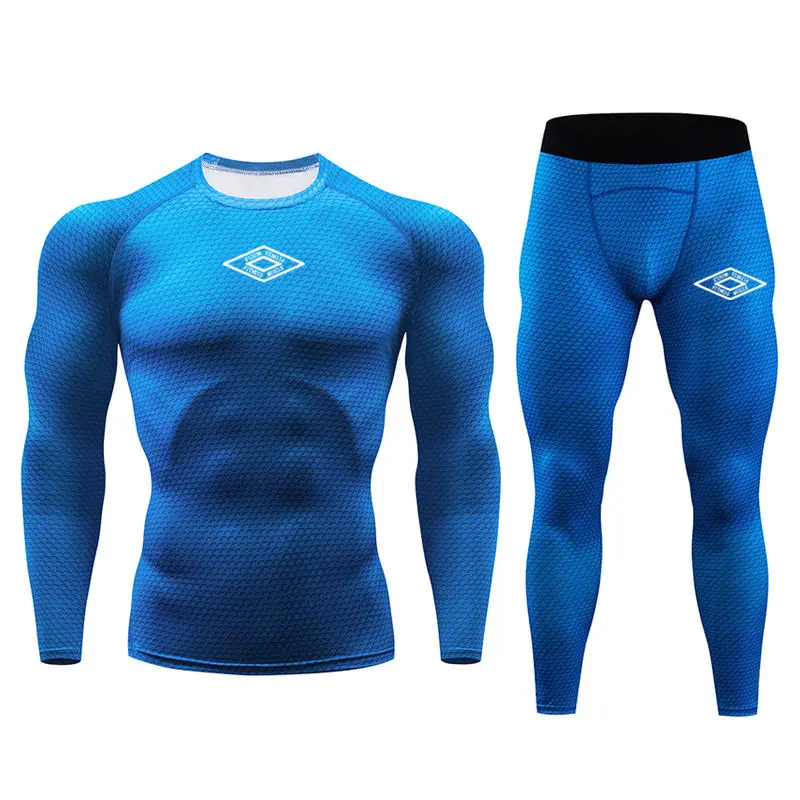 3XL компрессионные комплекты для ММА, спортивный костюм Marvel, мужской спортивный костюм для пробежек, набор для бега, одежда для спортзала, мужские облегающие комплекты для фитнеса и тренировок