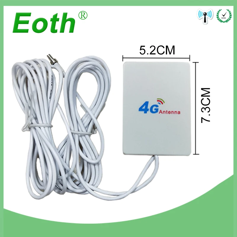 3g 4G LTE Антенна 10dbi С CRC9 штекерным разъемом внешняя панельная антенна 2 м кабель для huawei 3g 4G LTE маршрутизатор модем avec антенна