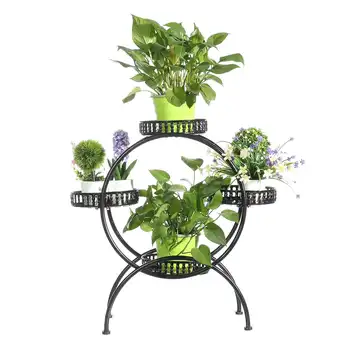

New Garden 4 Layers Retro Iron Flowers Stand Nursery Pot Trays Plant Display Shelves Planters Pots Rack Kit Home Decoration Blac