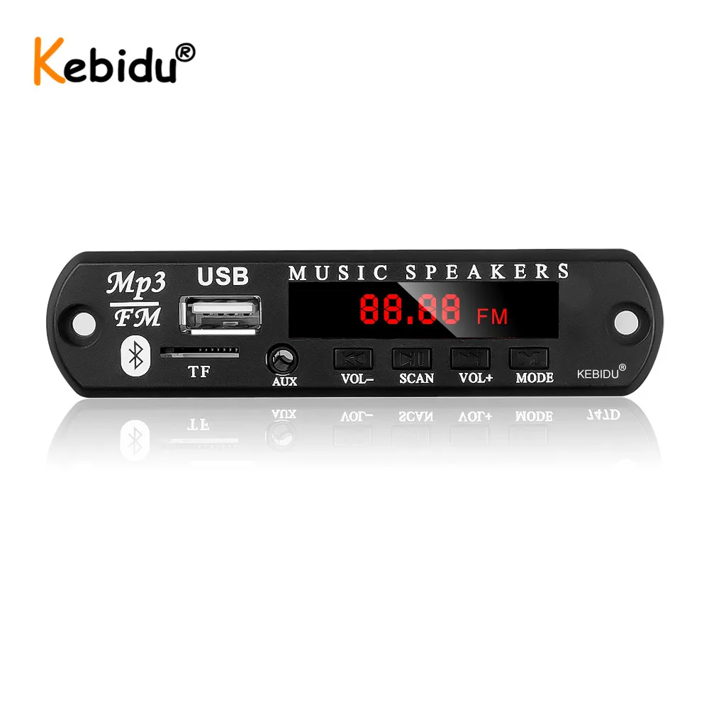 Kebidu 5 в 12 беспроводной Bluetooth MP3 WMA декодер плата mp3 плеер автомобильный аудио USB TF FM