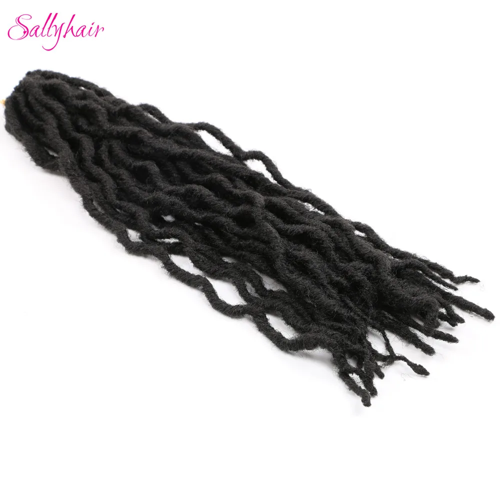 Sallyhair вязанные косички для наращивания волос 24 пряди/упаковка Faux locs Curly Ombre синтетические плетеные волосы 18 дюймов - Цвет: # 1B