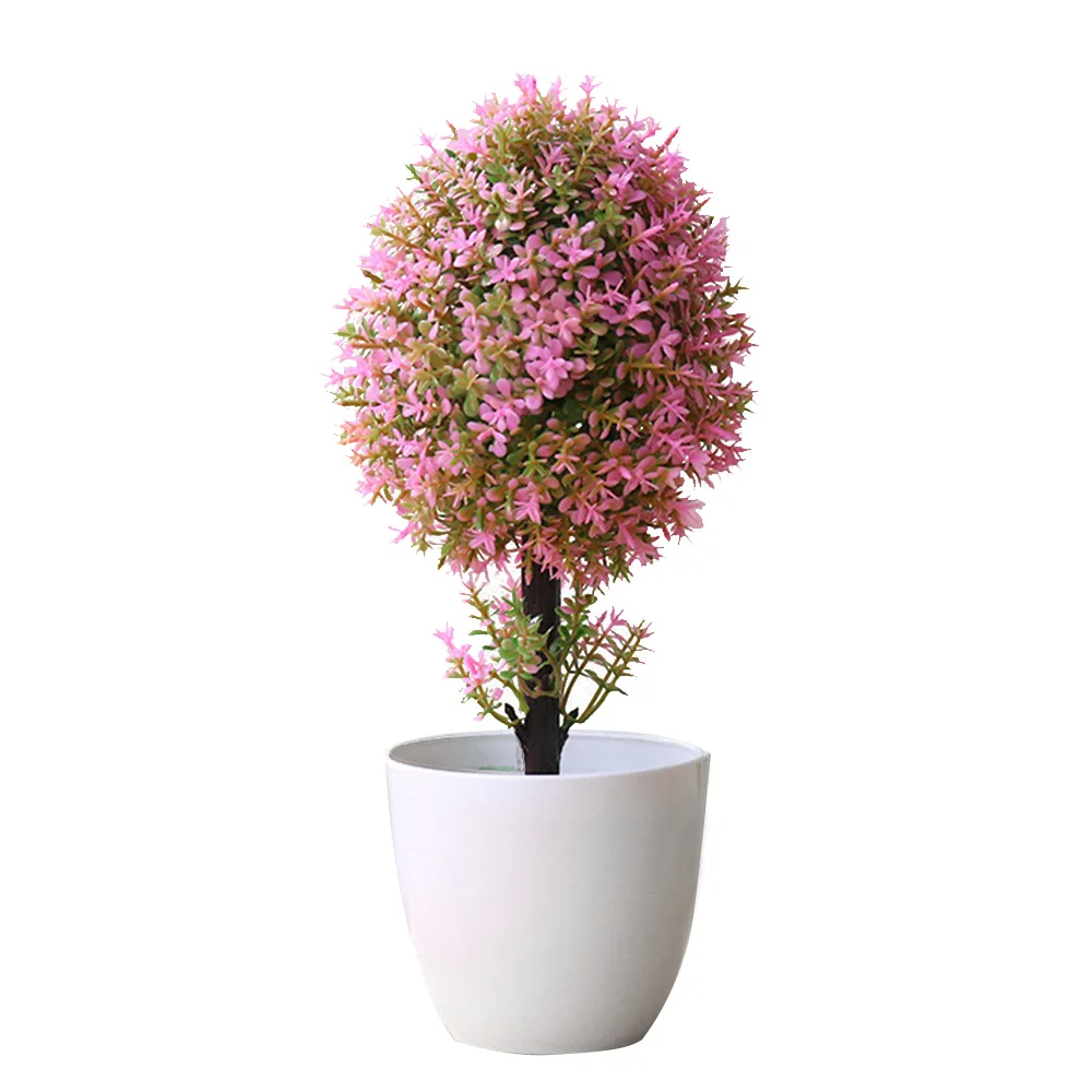 Pink SOLEDI Evergreen дерево красивое искусственное растение DIY орнамент офисная мода имитация горшечных растений Садоводство домашний декор - Цвет: Pink
