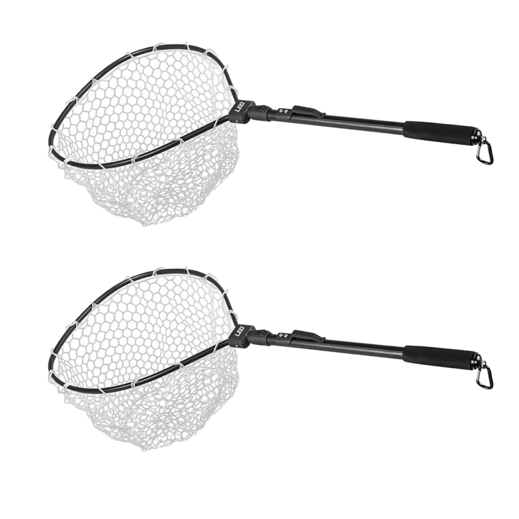 

Folding Aluminum Fishing Landing Net Fish Net with Extending Telescoping Pole Handle