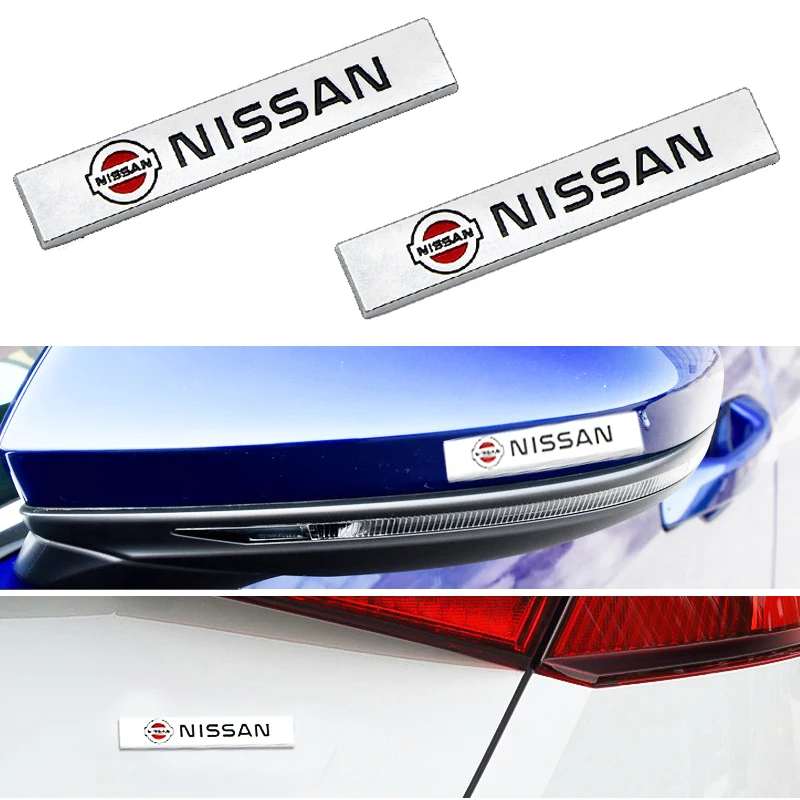 

2PCS Silver Metal Car Stickers Auto Emblems Sticker for Nissans Nismo X-trail Almera Qashqai Tiida Teana Car Accessories Sticker