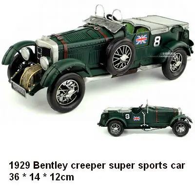 Модель классического автомобиля из железа ручной работы 1929 Bentley creeper Супер