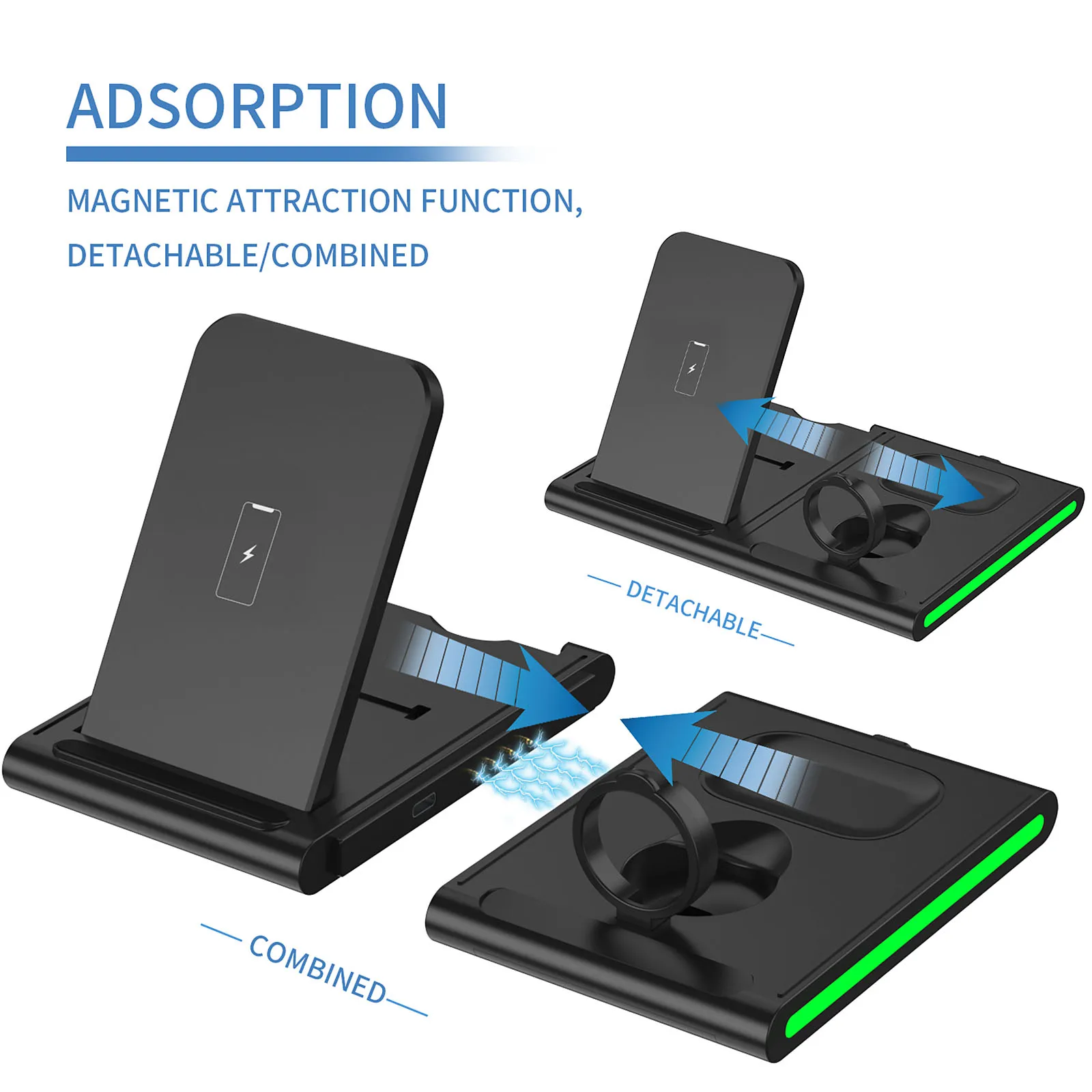 Headphone charger Charging Stand Fast Charging Station Charger Station 4 in 1 Compatible Samsung Galaxy S20 S10 Wireless Charger