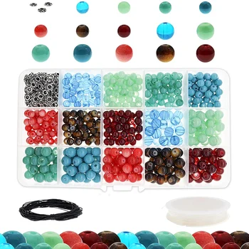 

More Than 400 Glass Beads Used in Jewelry Production Kit - Artificial Half Jewel Color