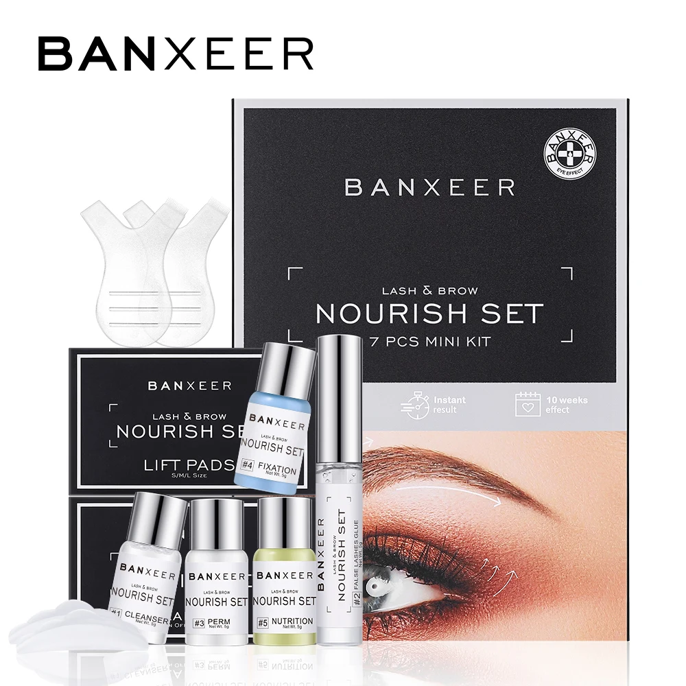 BANXEER 2 IN 1 Eyelash Extension Eyebrow Enhance Lash&Brow Lift Kit Brow Sculpt Styling For Semi-Permanent Curling Perming TSLM