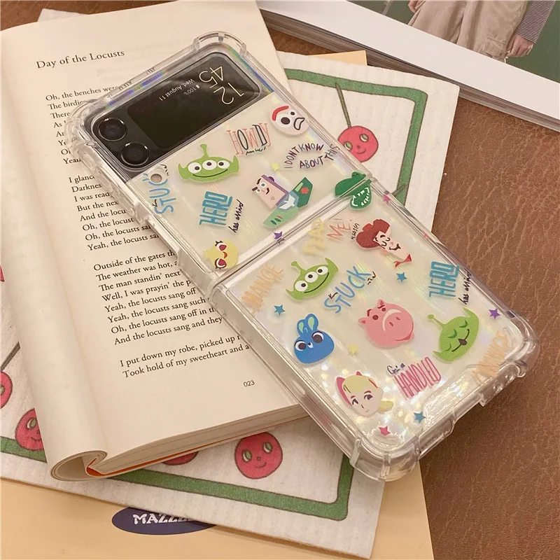 

Чехол для Galaxy ZFlip 3, прозрачный чехол с принтом для Samsung Z Flip 3 Conque, Милые силиконовые мягкие чехлы с краями для Samsung ZFlip 3