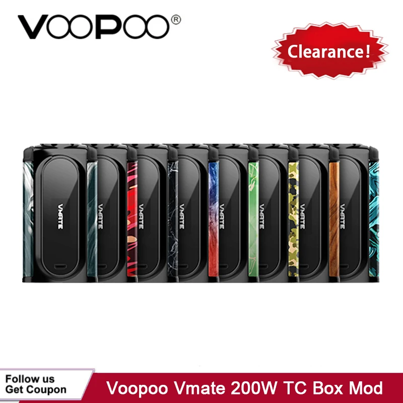 Voopoo Vmate 200 Вт TC коробка мод баланс заряда электронная сигарета питание от Двойной