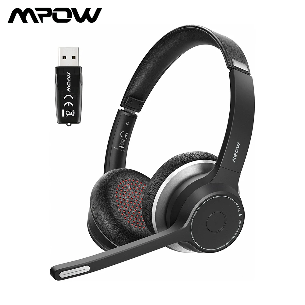 Mpow HC5 Bluetooth гарнитура с USB адаптером 5 0 Беспроводные наушники шумоподавлением