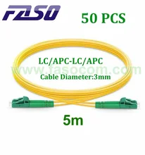 

FASO 50PCS 5M LC/APC-LC/APC Fiber Optic Patch Cord Single-mode G652D Dx Core 3.0mm Yellow LSZH Jacket Optical Fiber Jumper