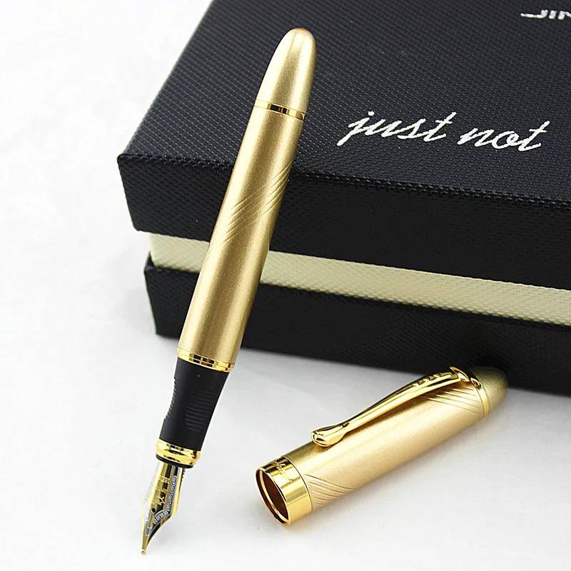 JINHAO 450 высококачественная металлическая авторучка с подарочным чехлом, цветные оранжевые и золотые ручки с зажимом для делового подарка