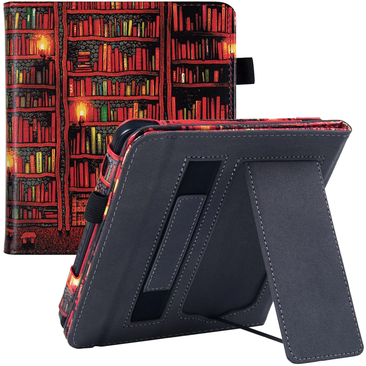 Stand Case for Kobo Libra 2 eReader (2021 Released,Model N418) - Premium PU Leather Sleeve Cover with Hand Strap/Auto Sleep/Wake touch pen for android