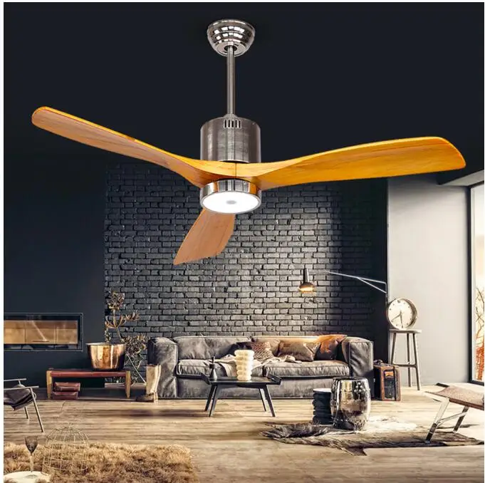 de techo antiguo de 52 pulgadas, luz LED control remoto, minimalista, estilo moderno, lámpara sólida de 3 aspas de madera de 52 pulgadas|ceiling fans light|antique fanantique style ceiling fans -