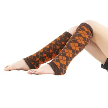 

Women Knee Sleeve Warm Foot Cover Retro Thick Wool Pile Foot Cover Women's Over-the-knee Warm Leg Cover Stockings Leg Warmers