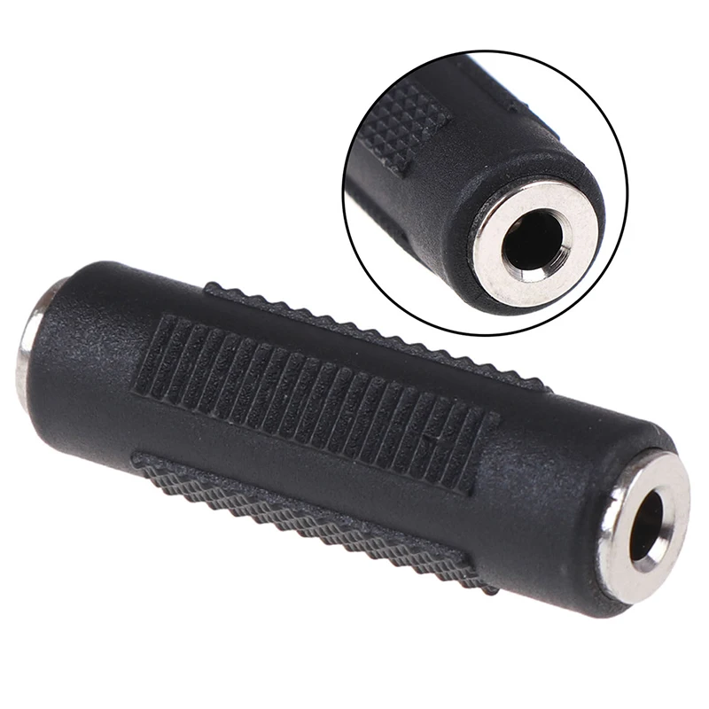 1Pc 3.5mm Jack Stereo Audio Pass-Through Female to Female Audio Extension Adaptor