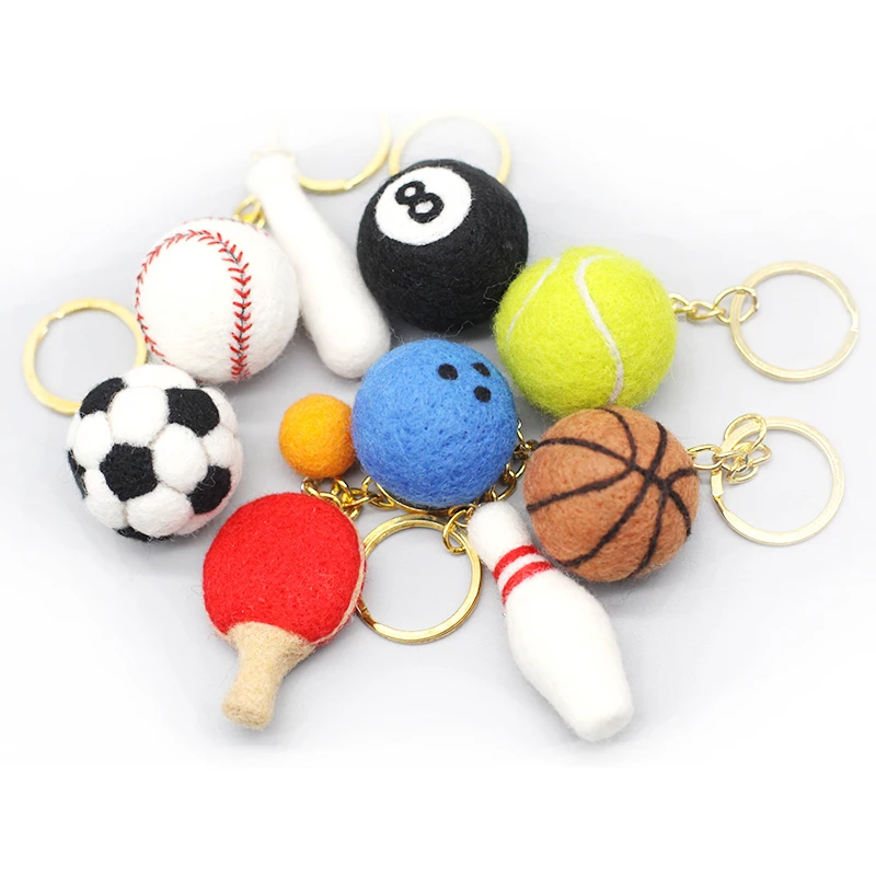 

Jiwuo Wool Felt Poke Handmade DIY Material Bag Basketball Football Tennis Baseball Phone Keychain Pendant For Beginners